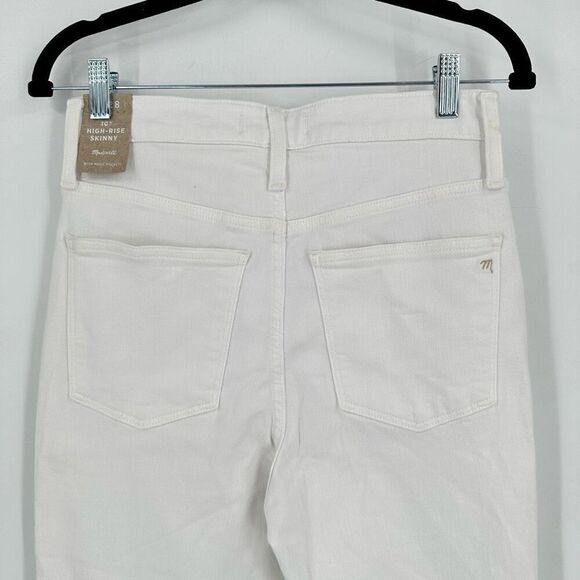 NWT Madewell 10" High-Rise Skinny Jeans Pure White magic pockets Size 28‎ Size 6 - Picture 6 of 15